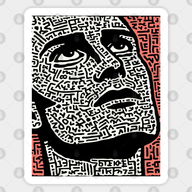 Psychedelic Portrait - A Labyrinth of Consciousness Magnet by TuncGK